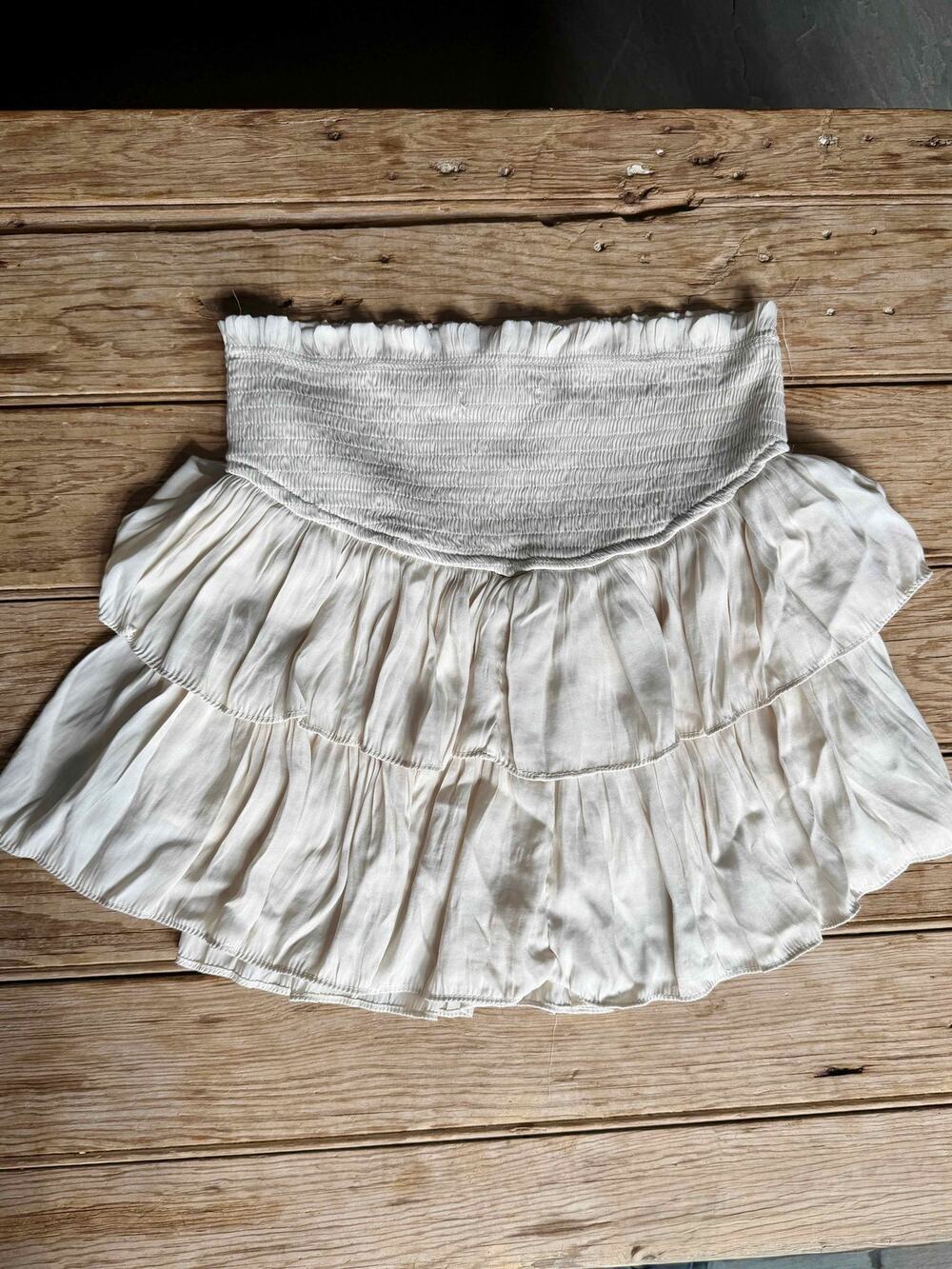 Mustard Seed Tiered White Ruffle Mini Skirt Small Boho Cottagecore Coquette